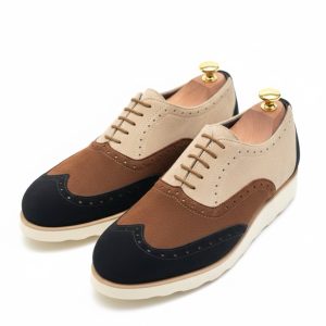 Tri-Tone Suede Wingtip Broques