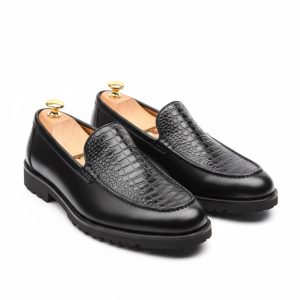 Leather Lug-Sole Loafers