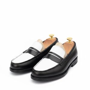 Classic Two-Tone Leather Penny Mocassin