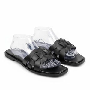 Braided Leather Slides