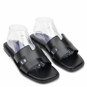 H-Strap Leather Slides