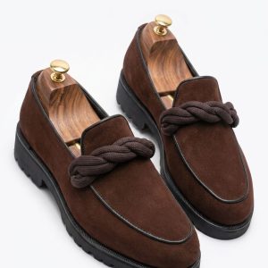 Braided Suede Chunky Loafers