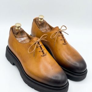Tan Chunky Oxford Shoe