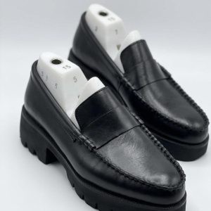 Chunky Leather Penny Loafers