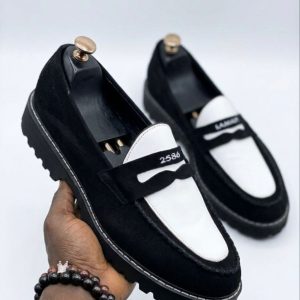 Black and White Two-Tone Chunky Penny Loafer