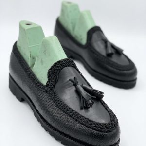 Textured Tassel Loafers