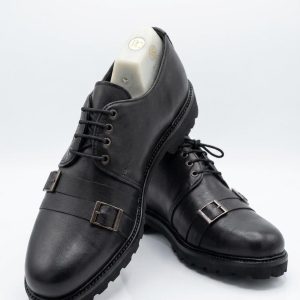 Buckled Leather Derby Shoe