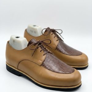 Two-Tone Croc Derby Shoes