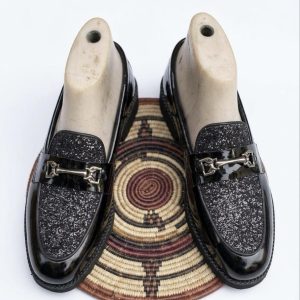 Patent and Glitter Horsebit Loafers