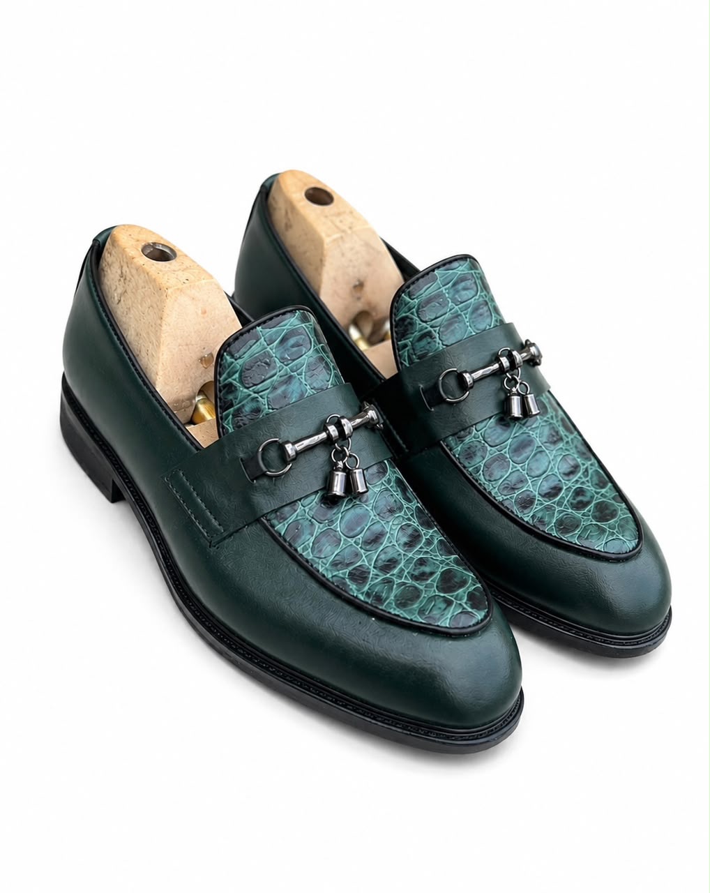 Croc-Effect Tassel Loafer
