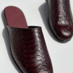 Snakeskin Textured Mule