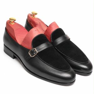 Leather and Suede Single Monk Loafer