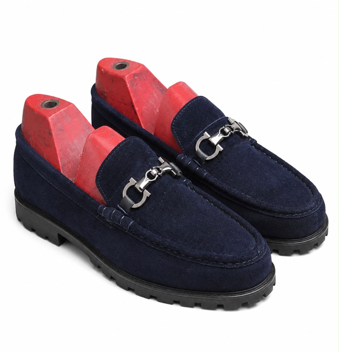 Navy Blue Suede Loafer