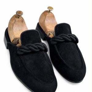Braided Cord Suede Loafer mules