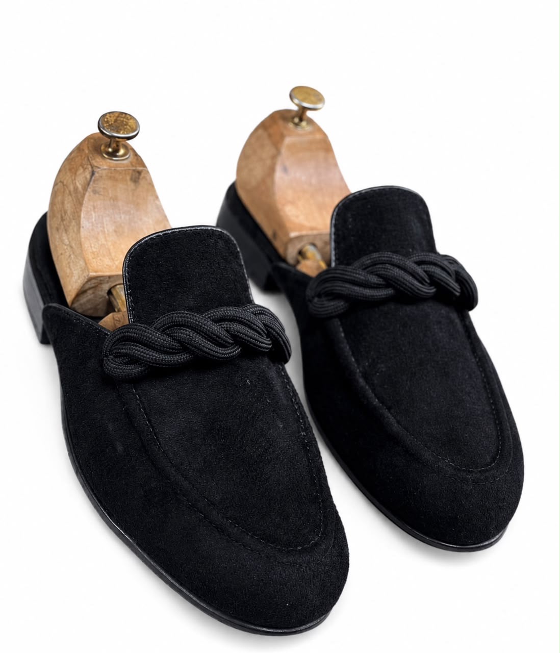 Braided Cord Suede Loafer mules