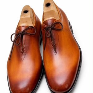 Wholecut Burnished Tan Lace-Up Derby