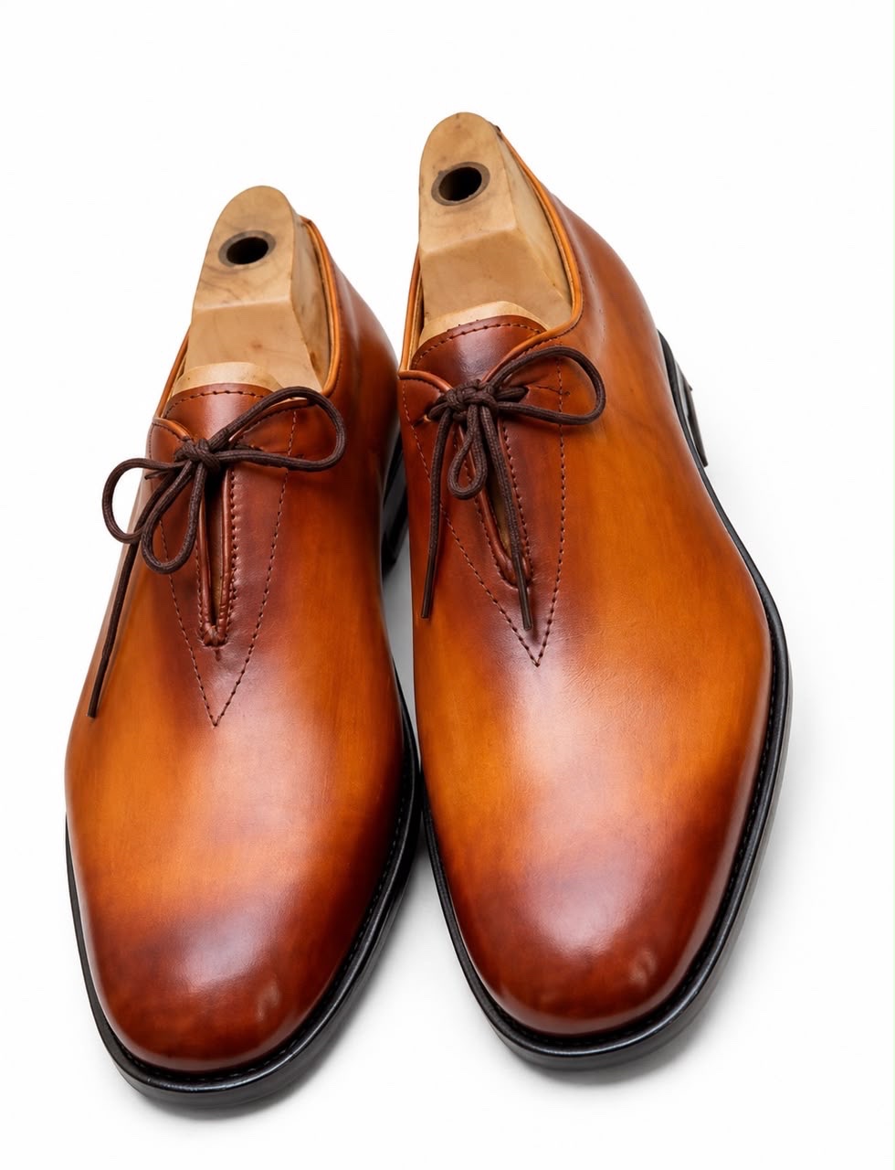 Wholecut Burnished Tan Lace-Up Derby