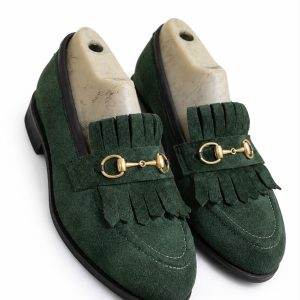 Suede Fringe Horsebit Loafer