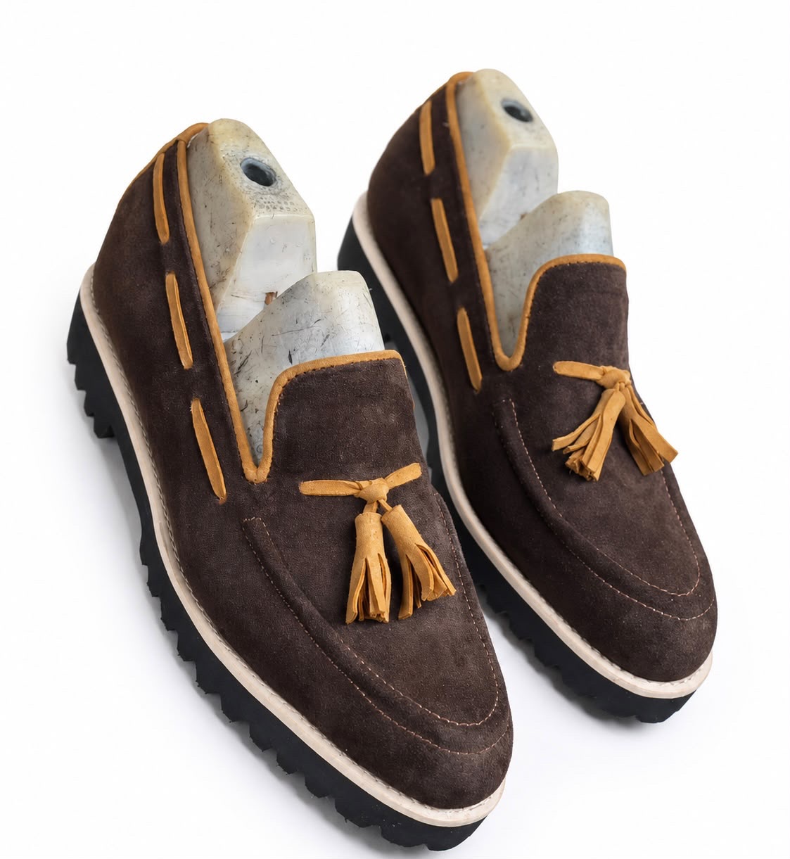 Suede Tassel Lug-Sole Loafers - Image 2
